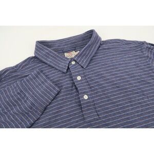 Faherty Mens XXL Long Sleeve Movement Polo Navy Waters Edge Striped Size 2XL